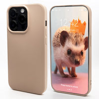 Sand Pink - Solid - Silicone Case for - iphone 12, 12 pro max, 13, 13 pro, 14, 14 pro, 15, 15 pro - Soft Microfiber Lining Scratch Resistant