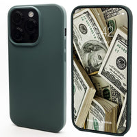 Dark Night Green - Solid - Silicone Case for - iphone 12, 12 pro max, 13, 13 pro, 14, 14 pro, 15, 15 pro - Soft Microfiber Lining Scratch Resistant