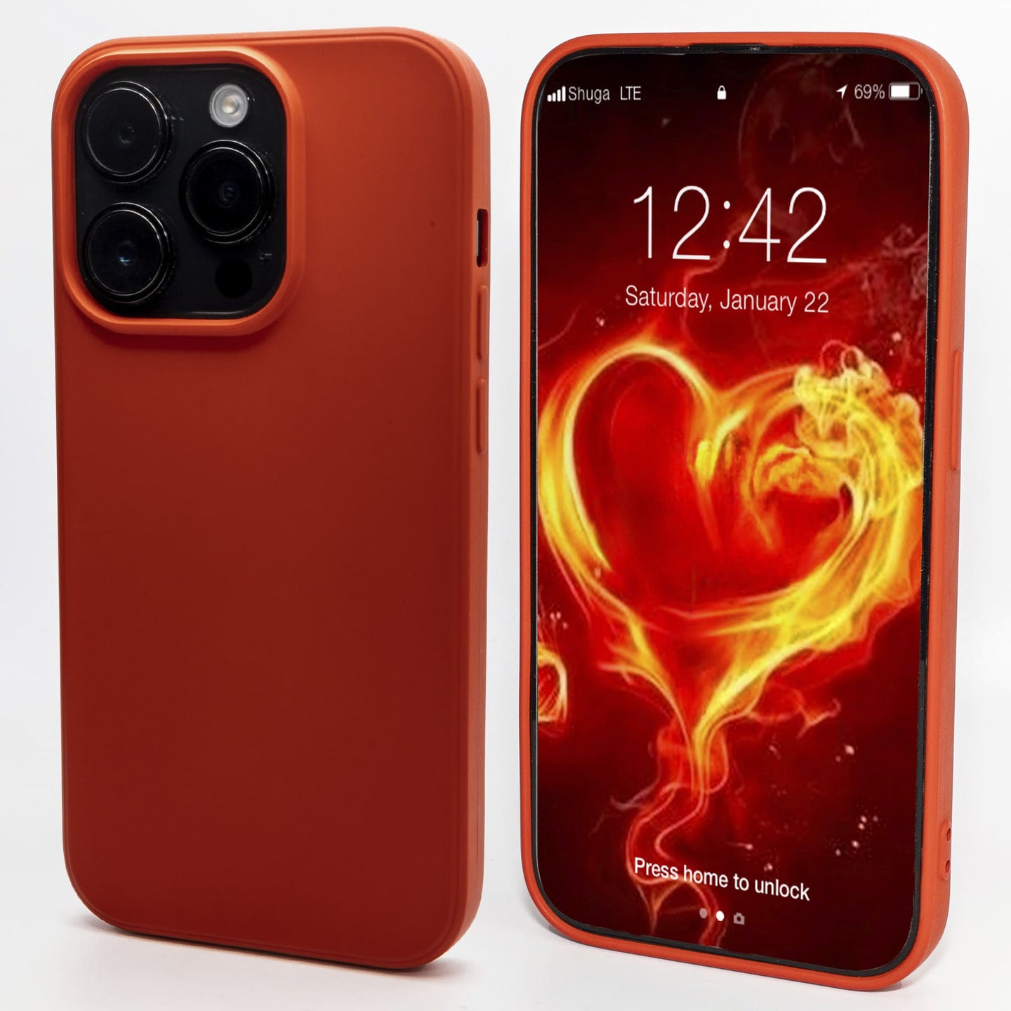 Red - Solid - Silicone Case for - iphone 12, 12 pro max, 13, 13 pro, 14, 14 pro, 15, 15 pro - Soft Microfiber Lining Scratch Resistant