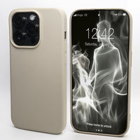 Antique - Solid - Silicone Case for - iphone 12, 12 pro max, 13, 13 pro, 14, 14 pro, 15, 15 pro - Soft Microfiber Lining Scratch Resistant