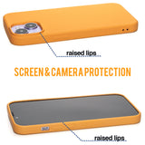 Orange - Solid - Silicone Case for - iphone 12, 12 pro max, 13, 13 pro, 14, 14 pro, 15, 15 pro - Soft Microfiber Lining Scratch Resistant