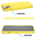 Yellow Lemon - Solid - Silicone Case for - iphone 12, 12 pro max, 13, 13 pro, 14, 14 pro, 15, 15 pro - Soft Microfiber Lining Scratch Resistant