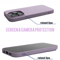 Grass Purple - Solid - Silicone Case for - iphone 12, 12 pro max, 13, 13 pro, 14, 14 pro, 15, 15 pro - Soft Microfiber Lining Scratch Resistant