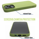 Matcha Green - Solid - Silicone Case for - iphone 12, 12 pro max, 13, 13 pro, 14, 14 pro, 15, 15 pro - Soft Microfiber Lining Scratch Resistant