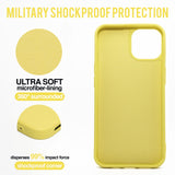 Yellow Lemon - Solid - Silicone Case for - iphone 12, 12 pro max, 13, 13 pro, 14, 14 pro, 15, 15 pro - Soft Microfiber Lining Scratch Resistant