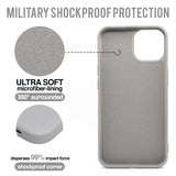 Cement Grey - Solid - Silicone Case for - iphone 12, 12 pro max, 13, 13 pro, 14, 14 pro, 15, 15 pro - Soft Microfiber Lining Scratch Resistant