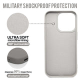 Griege - Solid - Silicone Case for - iphone 12, 12 pro max, 13, 13 pro, 14, 14 pro, 15, 15 pro - Soft Microfiber Lining Scratch Resistant