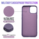 Dark Purple - Solid - Silicone Case for - iphone 12, 12 pro max, 13, 13 pro, 14, 14 pro, 15, 15 pro - Soft Microfiber Lining Scratch Resistant