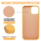 Orange - Solid - Silicone Case for - iphone 12, 12 pro max, 13, 13 pro, 14, 14 pro, 15, 15 pro - Soft Microfiber Lining Scratch Resistant