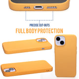 Orange - Solid - Silicone Case for - iphone 12, 12 pro max, 13, 13 pro, 14, 14 pro, 15, 15 pro - Soft Microfiber Lining Scratch Resistant