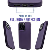 Dark Purple - Solid - Silicone Case for - iphone 12, 12 pro max, 13, 13 pro, 14, 14 pro, 15, 15 pro - Soft Microfiber Lining Scratch Resistant