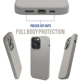 Cement Grey - Solid - Silicone Case for - iphone 12, 12 pro max, 13, 13 pro, 14, 14 pro, 15, 15 pro - Soft Microfiber Lining Scratch Resistant