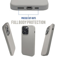 Cement Grey - Solid - Silicone Case for - iphone 12, 12 pro max, 13, 13 pro, 14, 14 pro, 15, 15 pro - Soft Microfiber Lining Scratch Resistant