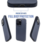 Dark Blue - Solid - Silicone Case for - iphone 12, 12 pro max, 13, 13 pro, 14, 14 pro, 15, 15 pro - Soft Microfiber Lining Scratch Resistant