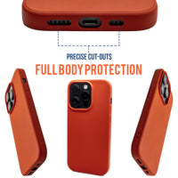 Red - Solid - Silicone Case for - iphone 12, 12 pro max, 13, 13 pro, 14, 14 pro, 15, 15 pro - Soft Microfiber Lining Scratch Resistant