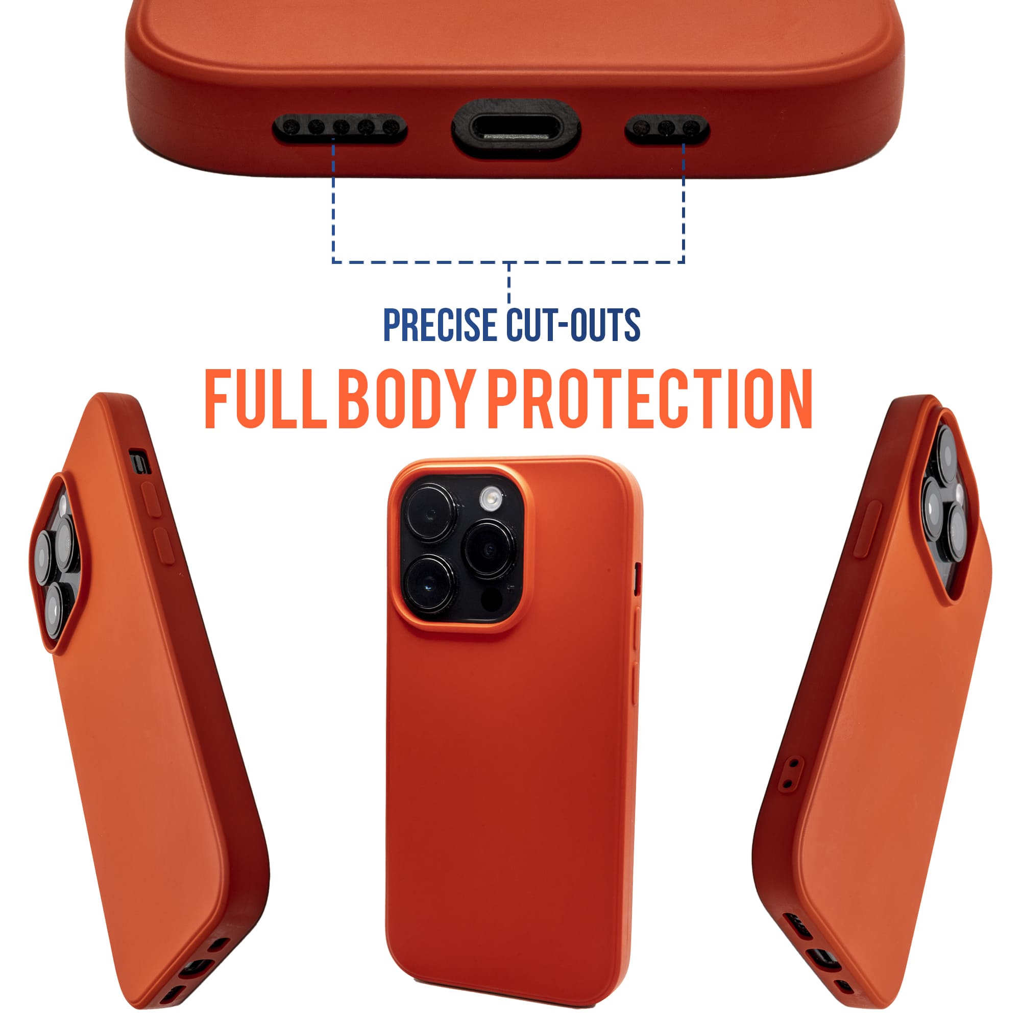 Red - Solid - Silicone Case for - iphone 12, 12 pro max, 13, 13 pro, 14, 14 pro, 15, 15 pro - Soft Microfiber Lining Scratch Resistant