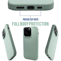 Mint - Solid - Silicone Case for - iphone 12, 12 pro max, 13, 13 pro, 14, 14 pro, 15, 15 pro - Soft Microfiber Lining Scratch Resistant