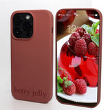 Berry Jelly - Print - Silicone Case for - iphone 12, 12 pro max, 13, 13 pro, 14, 14 pro, 15, 15 pro - Soft Microfiber Lining Scratch Resistant