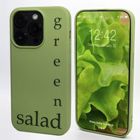 Green Salad - Print - Silicone Case for - iphone 12, 12 pro max, 13, 13 pro, 14, 14 pro, 15, 15 pro - Soft Microfiber Lining Scratch Resistant