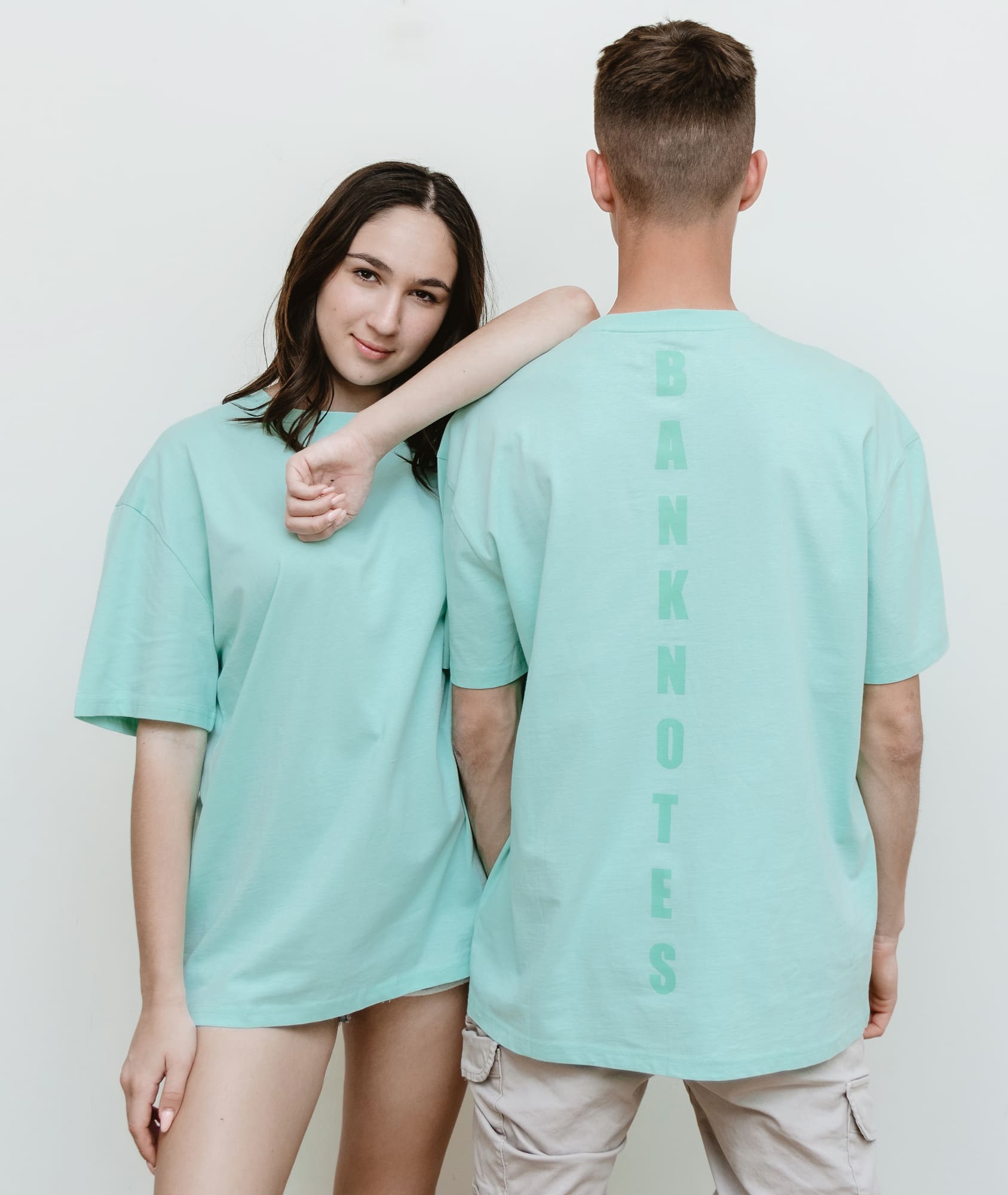 Banknotes - Print - T-TAM Unisex Oversized Crew Neck Cotton Short Sleeve Printed Letter T-Shirt, 100% Soft Cotton