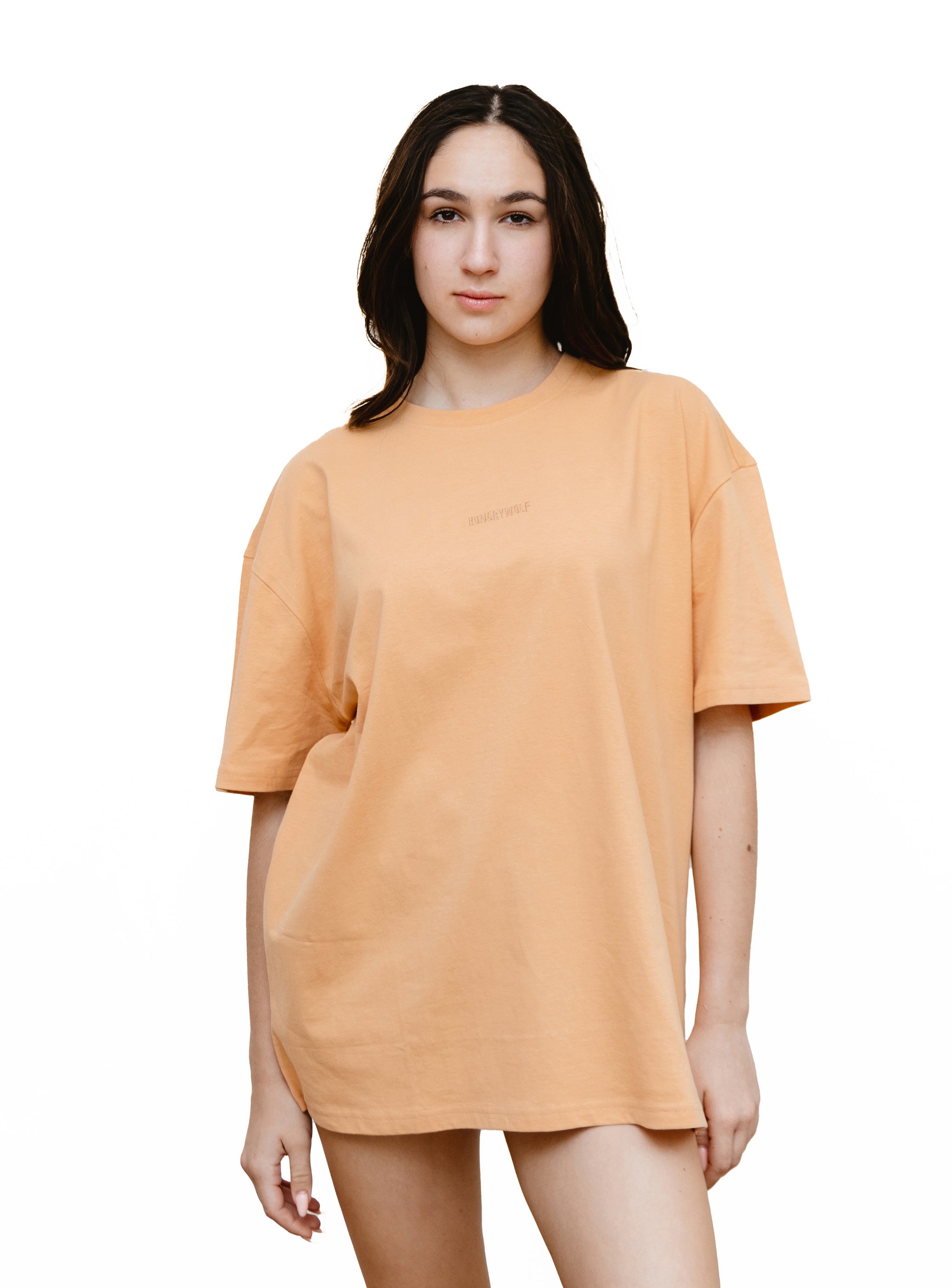 Dark Beige - Print - T-TAM Unisex Oversized Crew Neck Cotton Short Sleeve Printed Letter T-Shirt, 100% Soft Cotton