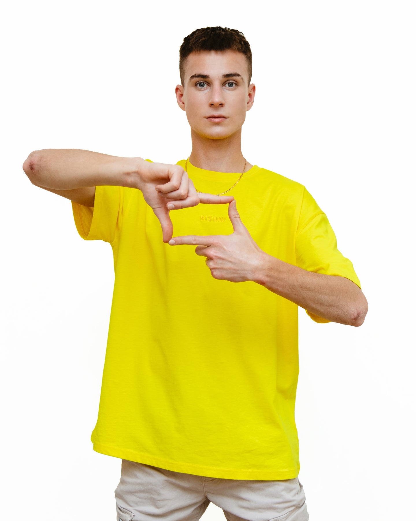 Yellow - Print - T-TAM Unisex Oversized Crew Neck Cotton Short Sleeve Printed Letter T-Shirt, 100% Soft Cotton