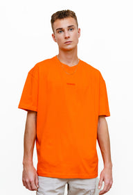 Orange - Print - T-TAM Unisex Oversized Crew Neck Cotton Short Sleeve Printed Letter T-Shirt, 100% Soft Cotton