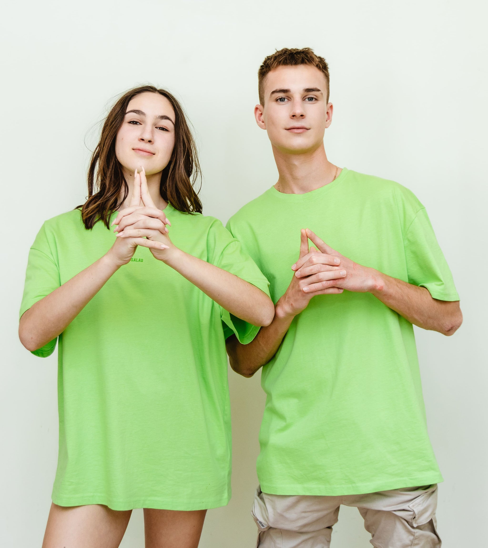 Jade Lime - Solid - T-TAM Unisex Oversized Crew Neck Cotton Short Sleeve Printed Letter T-Shirt, 100% Soft Cotton