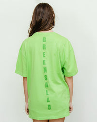 Green Salad - Print - T-TAM Unisex Oversized Crew Neck Cotton Short Sleeve Printed Letter T-Shirt, 100% Soft Cotton