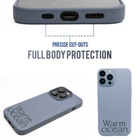 Warm Ocean - Print - Silicone Case for - iphone 12, 12 pro max, 13, 13 pro, 14, 14 pro, 15, 15 pro - Soft Microfiber Lining Scratch Resistant