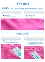 Pink - Basic - Solid- No Print- T-TAM Unisex Oversized Crew Neck Cotton Short Sleeve T-Shirt, 100% Soft Cotton