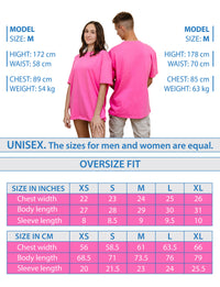 Pink - Basic - Solid- No Print- T-TAM Unisex Oversized Crew Neck Cotton Short Sleeve T-Shirt, 100% Soft Cotton